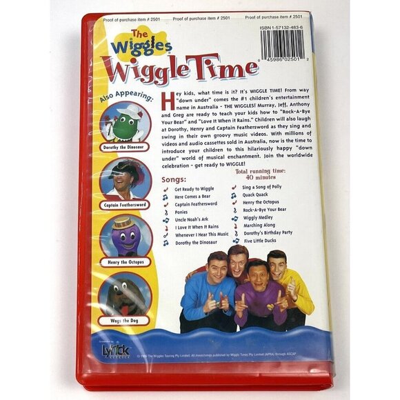 Lot 4 The Wiggles VHS Tapes Wiggly Safari Yummy Yummy Wiggle Time TESTED Work - Picture 4 of 13